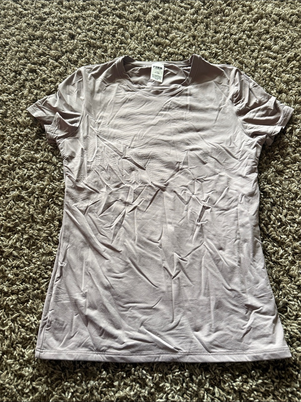 PINK Victoria's Secret Slim Crewneck Tee in Dusty Mauve